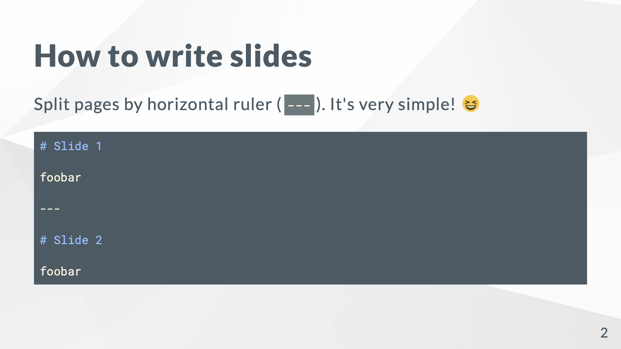 Marp slide with code